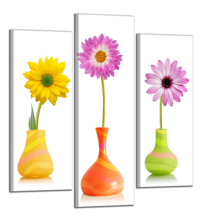 Štvorcový obraz Kvety vo vázach