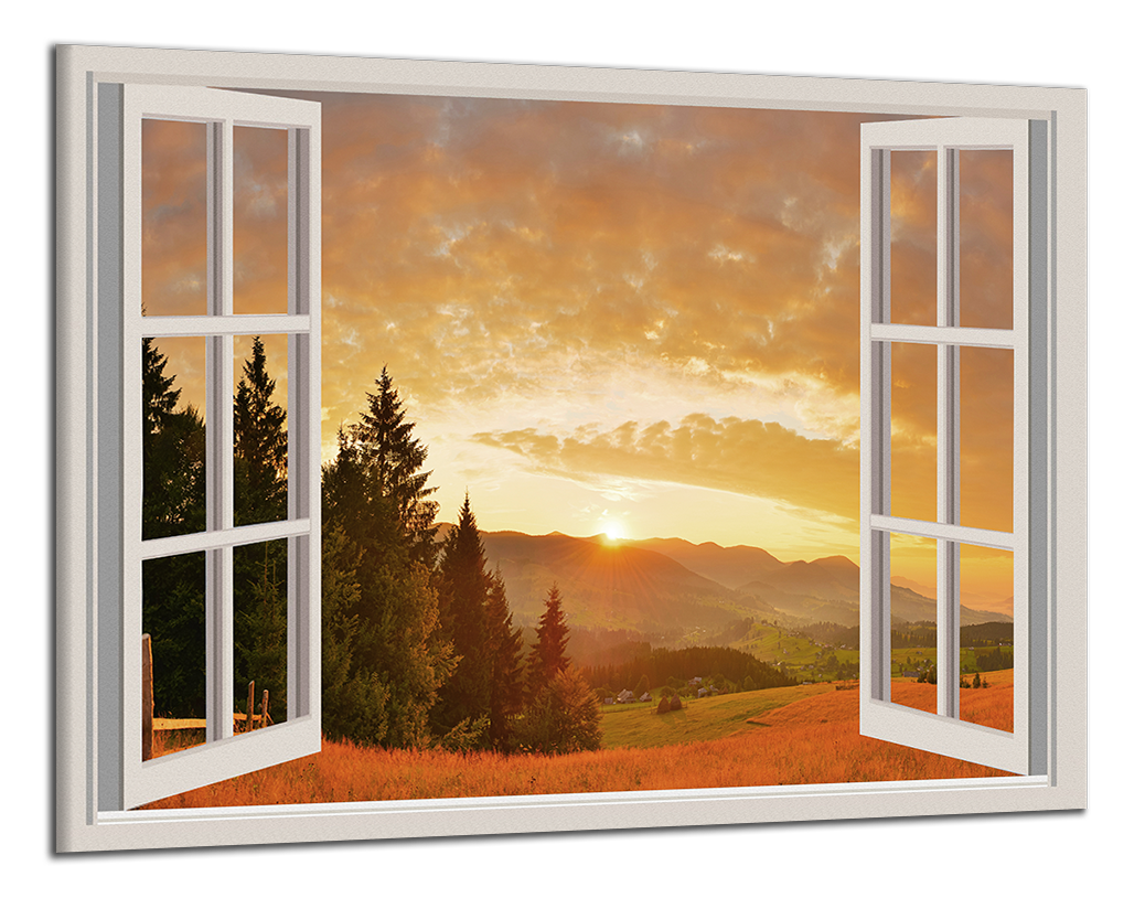 Obdĺžnikový obraz Okno do kopcov