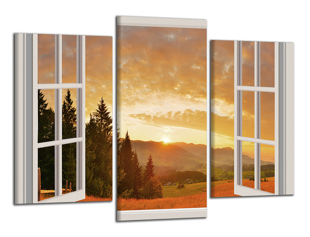 Obdĺžnikový obraz Okno do kopcov