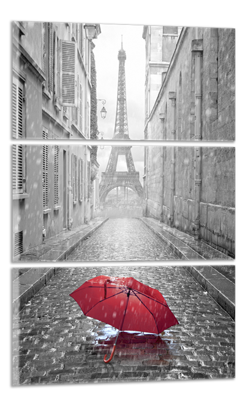 Obdĺžnikový obraz Eiffelovka a dáždnik