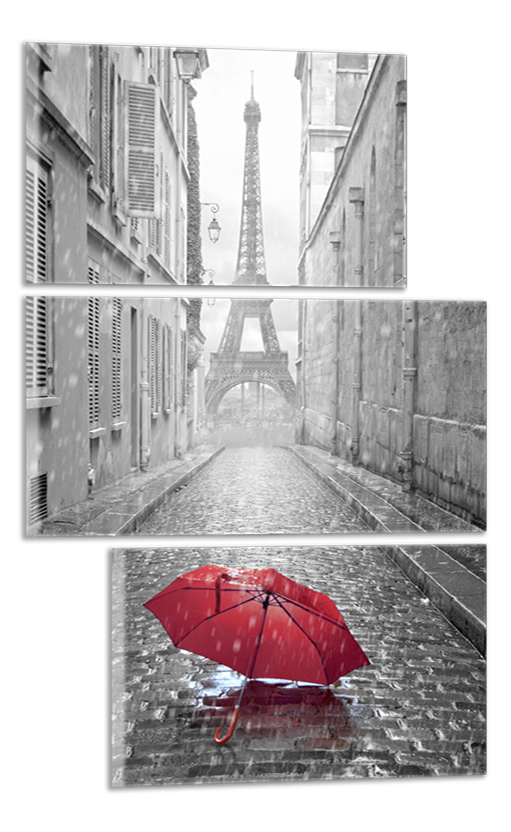 Obdĺžnikový obraz Eiffelovka a dáždnik
