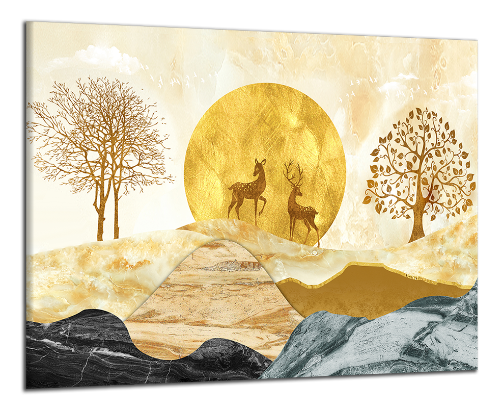 Obdĺžnikový obraz Jeleň a laň