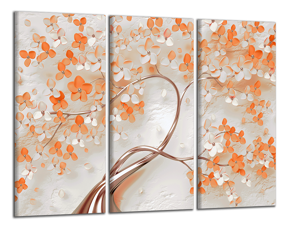 Obdĺžnikový obraz Strom s oranžovými kvetmi