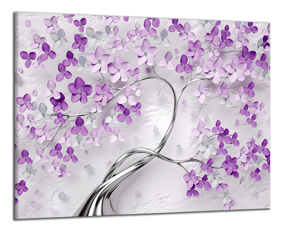 Obdĺžnikový obraz Strom a fialové kvety