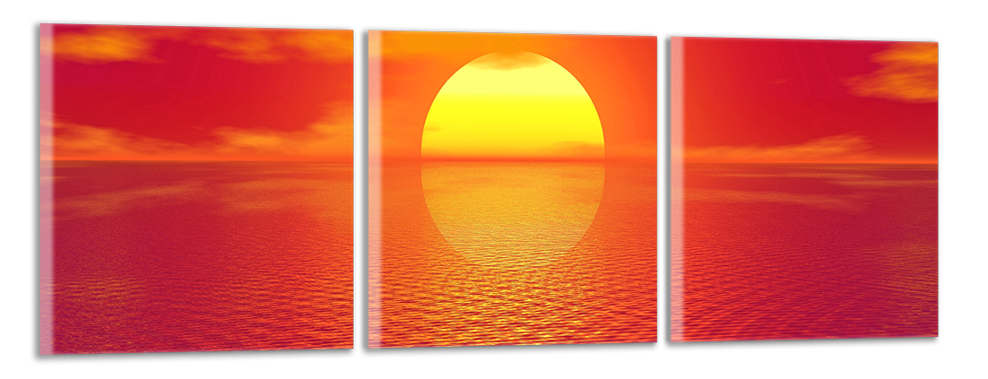Panoramatický obraz Západ slnka nad morom