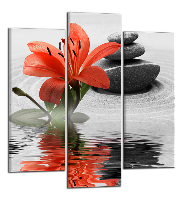 Štvorcový obraz Červený kvet
