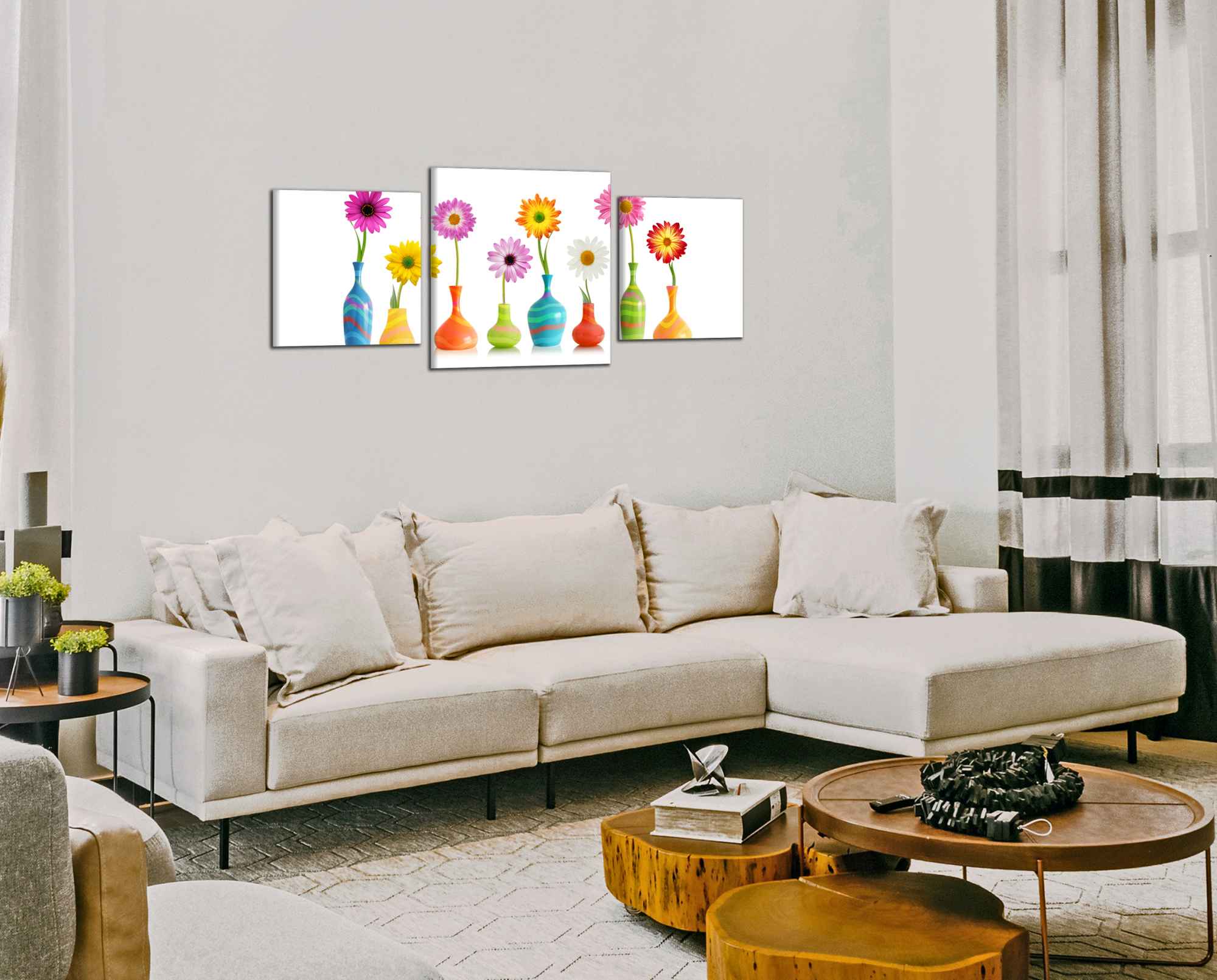 Panoramatický obraz Kvety vo vázach