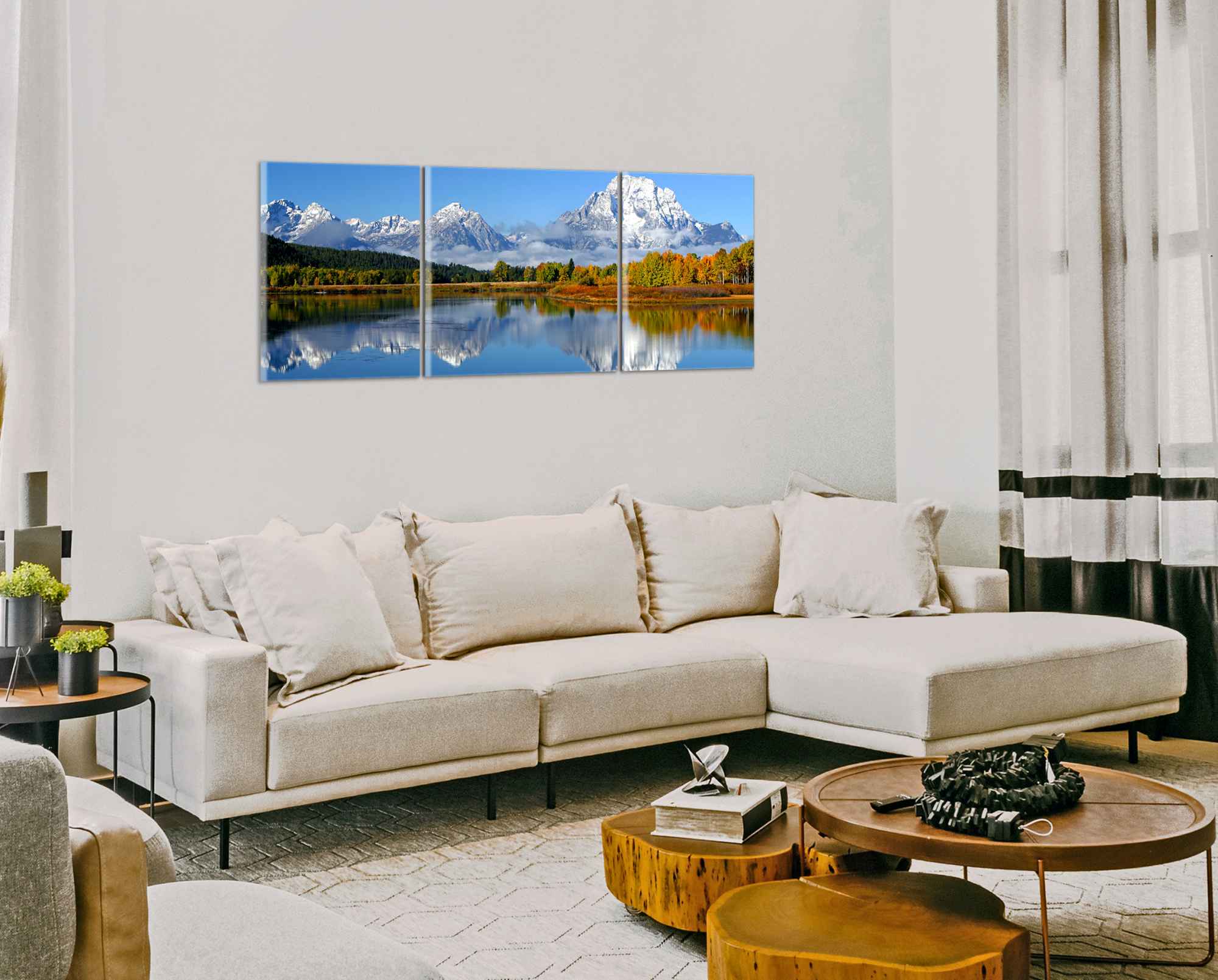 Panoramatický obraz Hory a jezero