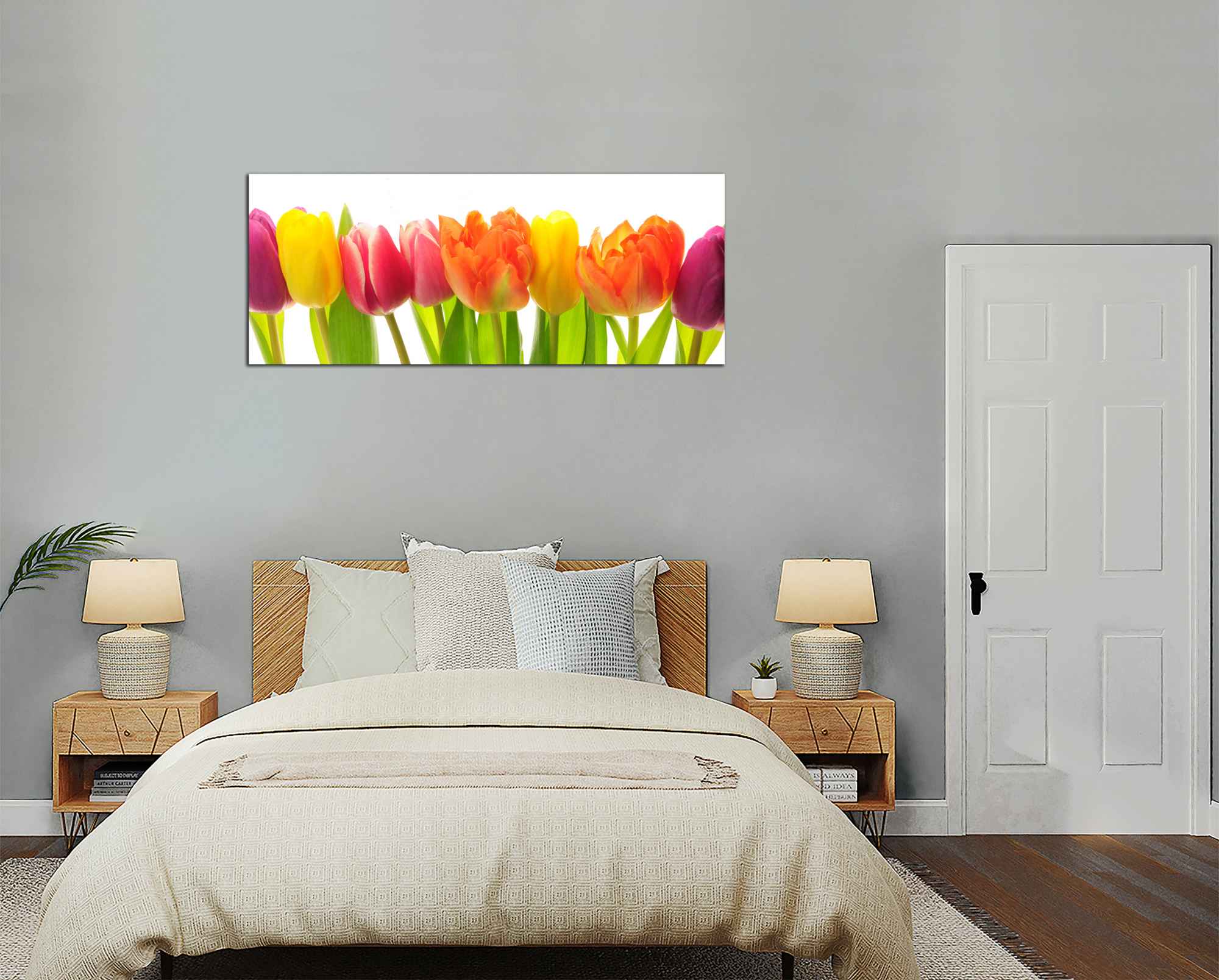 Panoramatický obraz Farebné tulipány