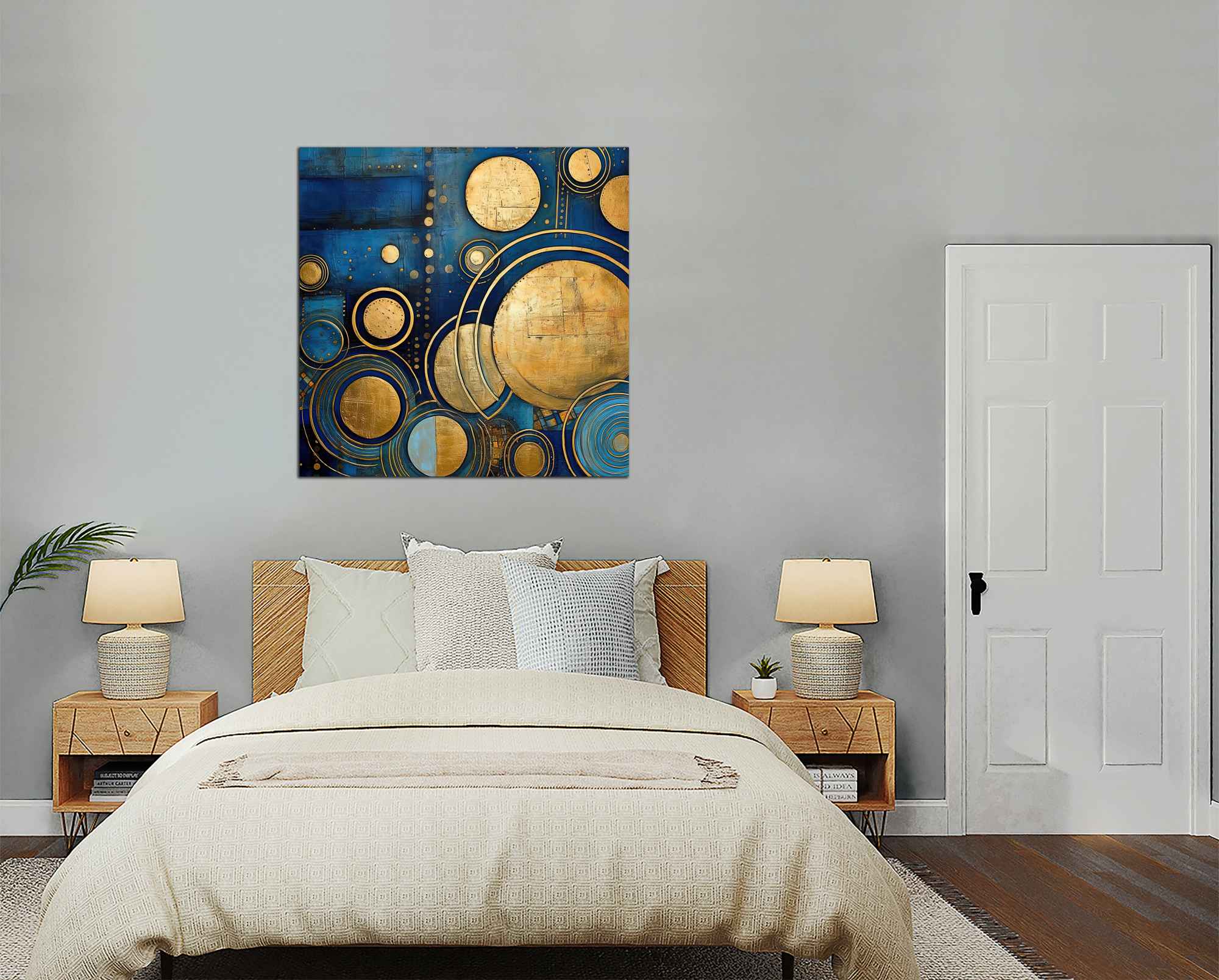 Štvorcový obraz Abstrakcia zlaté kruhy