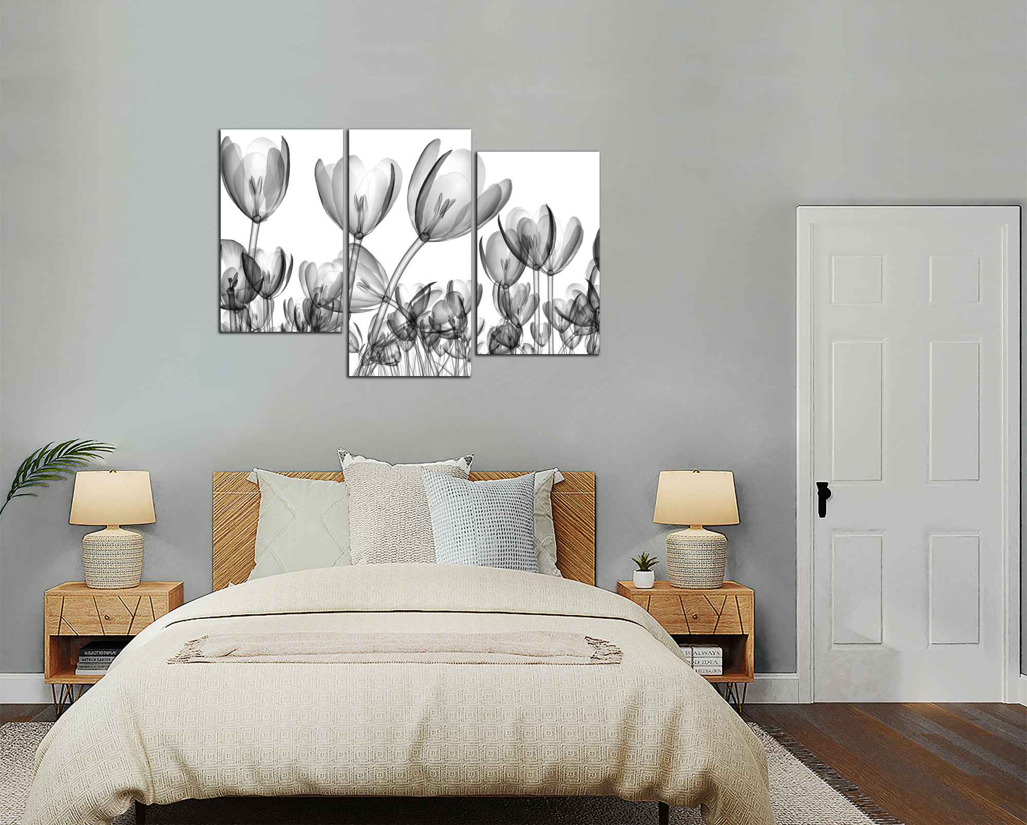 Obdĺžnikový obraz Čiernobiele tulipány