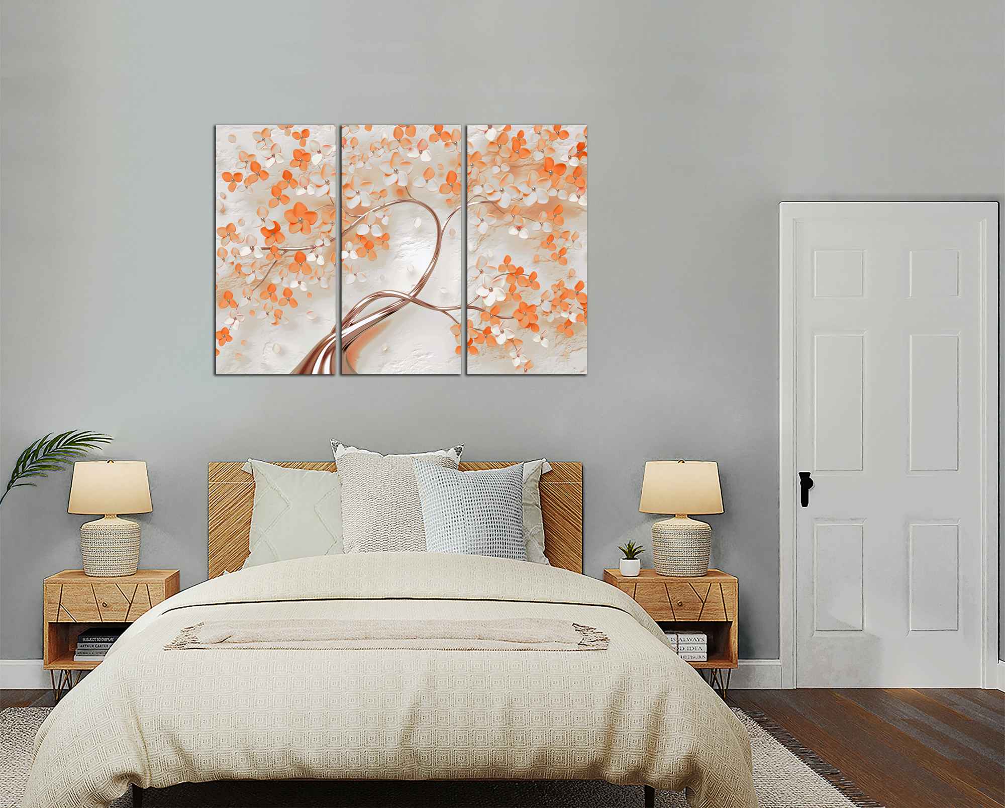 Obdĺžnikový obraz Strom s oranžovými kvetmi