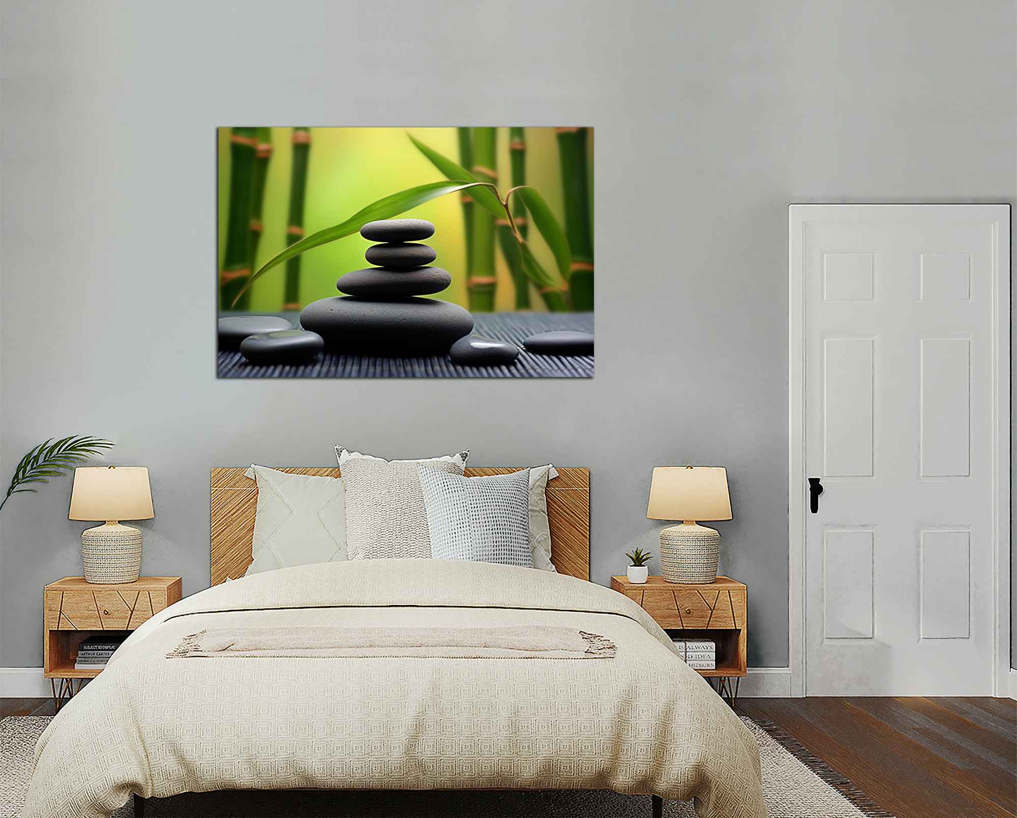 Obdĺžnikový obraz Bambus a zen kamene