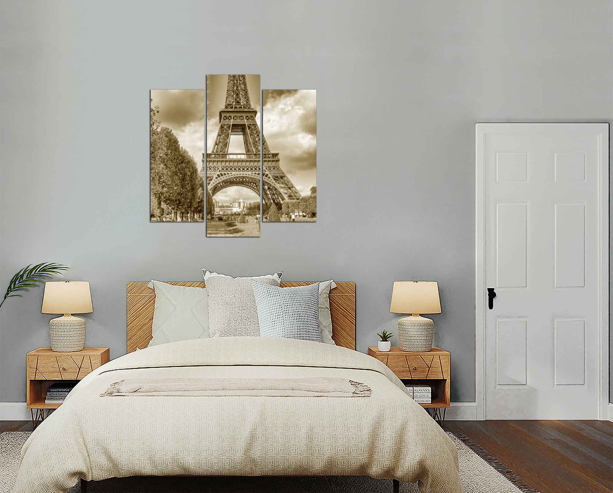 Štvorcový obraz Eiffelovka a park