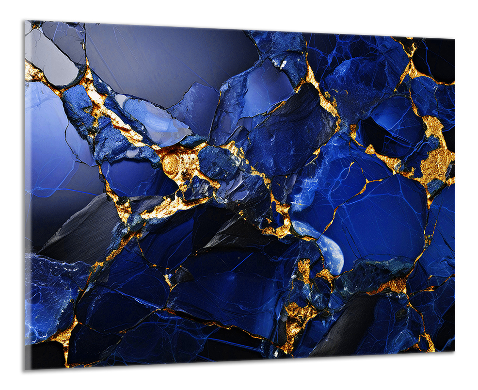 Obdĺžnikový obraz Modrá mramorová abstrakcia