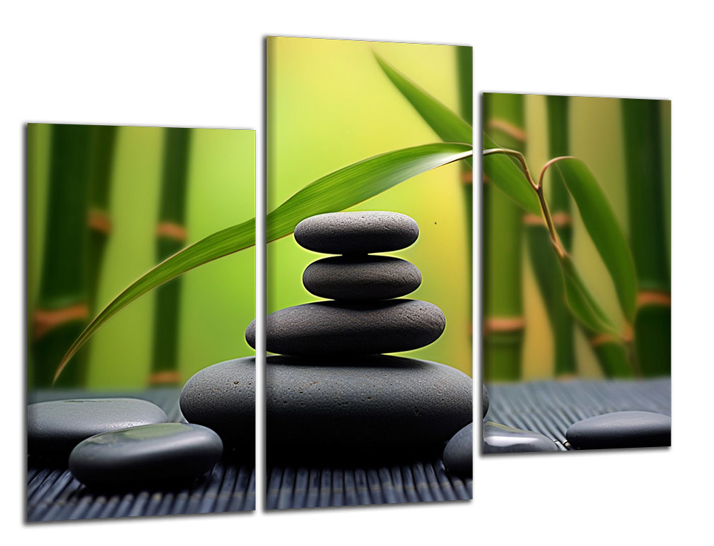 Obdĺžnikový obraz Bambus a zen kamene