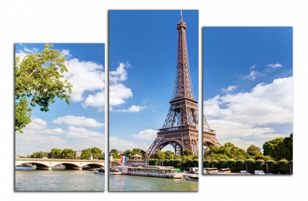 Obdĺžnikový obraz Eiffelovka a rieka