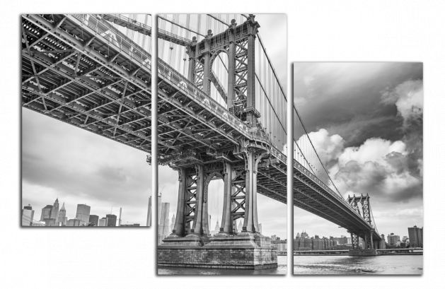 Obdĺžnikový obraz Čiernobiely obraz Most Brooklyn