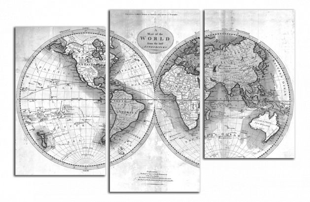 Obdĺžnikový obraz Starobylá mapa sveta