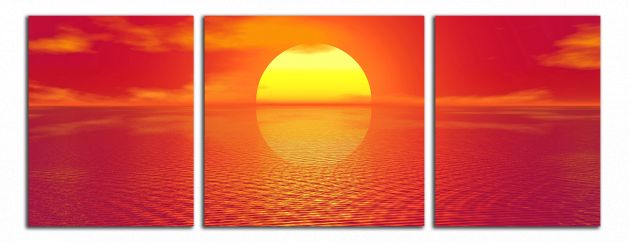Panoramatický obraz Západ slnka nad morom