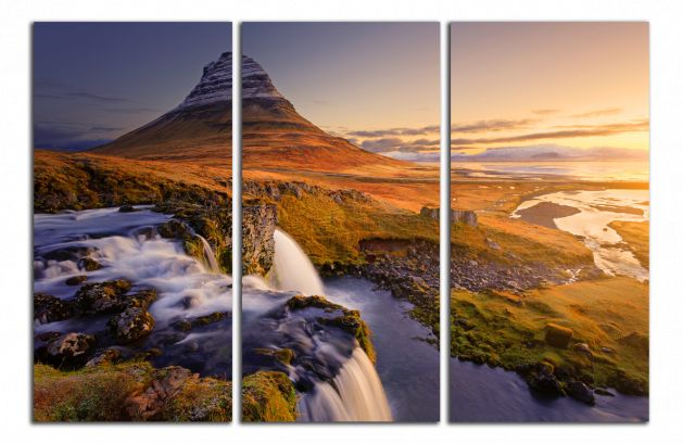 Obdĺžnikový obraz Vodopád na Islande