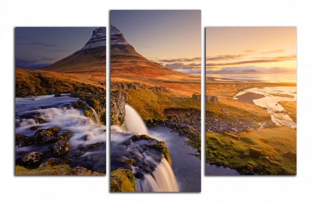Obdĺžnikový obraz Vodopád na Islande