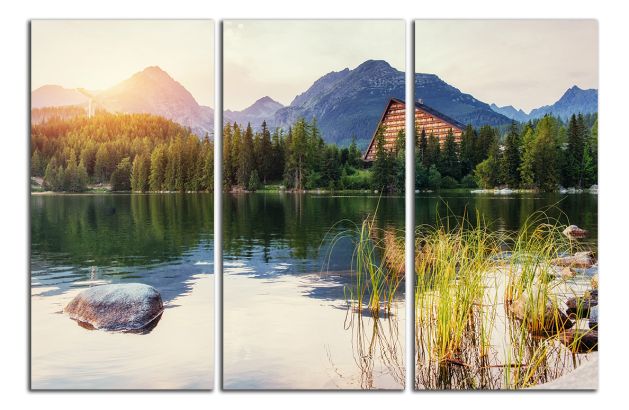 Obdĺžnikový obraz Tatry a západ slnka