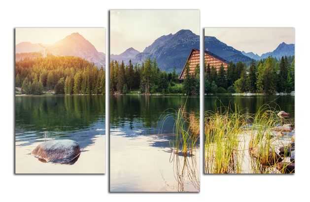 Obdĺžnikový obraz Tatry a západ slnka