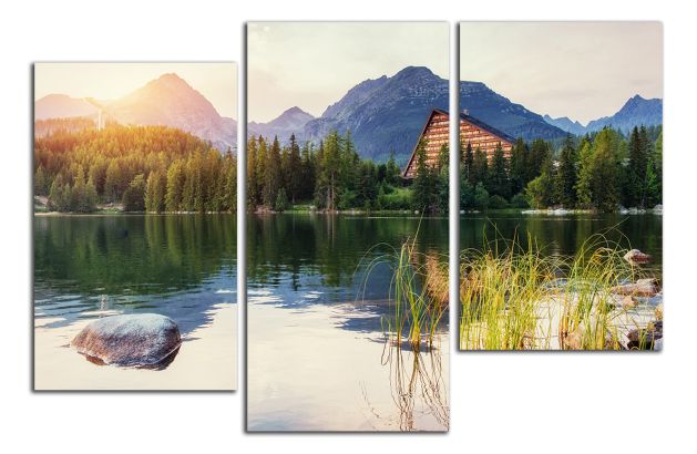 Obdĺžnikový obraz Tatry a západ slnka