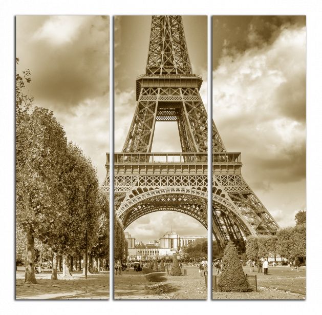 Štvorcový obraz Eiffelovka a park